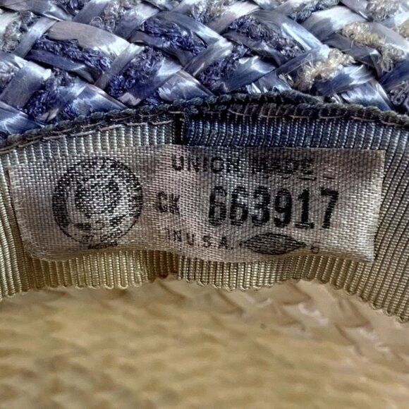 Vintage Women's Straw Hat with Net and Velvet Hat Band 1940s - Picture 9 of 9